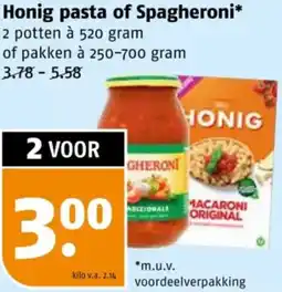 Poiesz Honig pasta of Spagheroni aanbieding