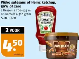 Poiesz Wijko satésaus of Heinz ketchup, 50% of zero aanbieding