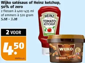 Poiesz Wijko satésaus of Heinz ketchup, 50% of zero aanbieding