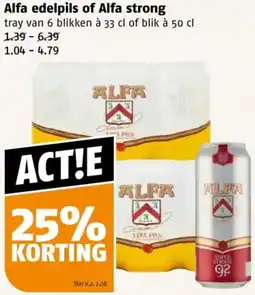 Poiesz Alfa edelpils of Alfa strong aanbieding