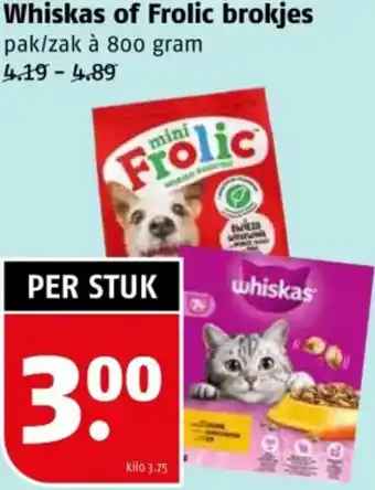 Poiesz Whiskas of Frolic brokjes aanbieding