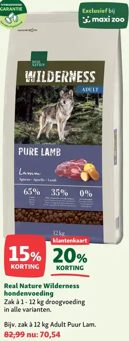 Maxi Zoo Real Nature Wilderness hondenvoeding aanbieding