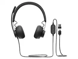 Amazon Logitech Zone Wired Ruisonderdrukkende, USB-C met USB-A-adapter - Grafiet aanbieding