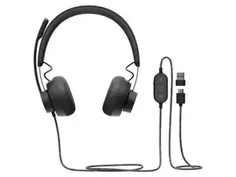 Amazon Logitech Zone Wired Ruisonderdrukkende, USB-C met USB-A-adapter - Grafiet aanbieding