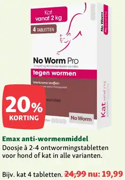 Maxi Zoo Emax anti-wormenmiddel aanbieding