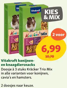Maxi Zoo Vitakraft konijnen en knaagdiersnacks aanbieding