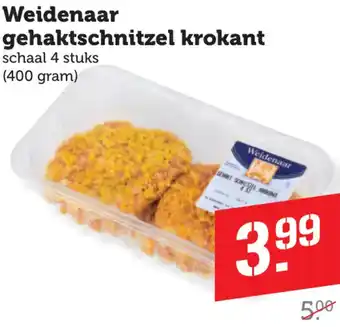 Dagwinkel Weidenaar gehaktschnitzel krokant aanbieding