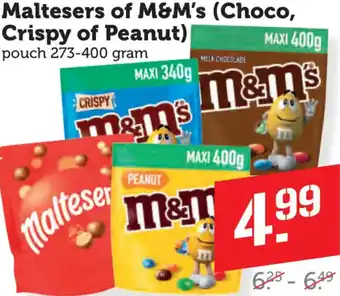 Dagwinkel Maltesers of M&M's Choco, Crispy of Peanut aanbieding