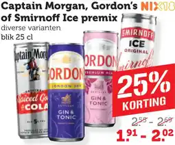 Dagwinkel Captain Morgan, Gordon's of Smirnoff Ice premix aanbieding