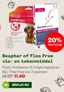 Welkoop Beaphar of Flea Free vlo en tekenmiddel aanbieding