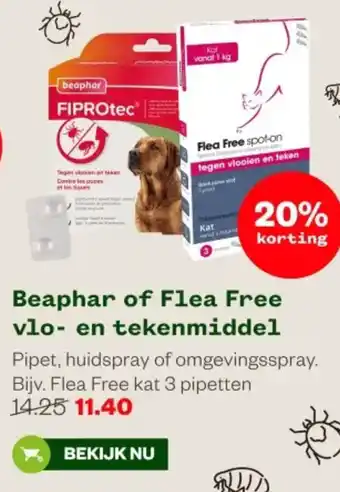 Welkoop Beaphar of Flea Free vlo en tekenmiddel aanbieding