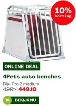 Welkoop 4Pets auto benches aanbieding