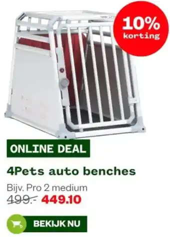 Welkoop 4Pets auto benches aanbieding