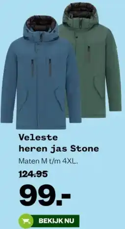 Welkoop Veleste heren jas Stone aanbieding