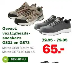 Welkoop Gevavi veiligheidssneakers GS31 en GS73 aanbieding