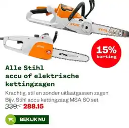 Welkoop Alle Stihl accu of elektrische kettingzagen aanbieding