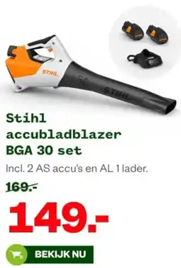 Welkoop Stihl accubladblazer BGA 30 set aanbieding