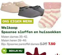 Welkoop Welkoop Spaanse sloffen en huissokken aanbieding