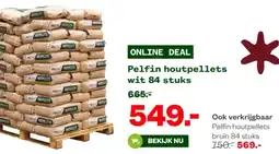 Welkoop Pelfin houtpellets wit 84 stuks aanbieding