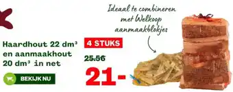Welkoop Haardhout 22 dm³ en aanmaakhout 20 dm³ in net aanbieding