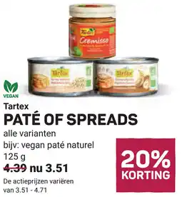 Ekoplaza Tartex Paté of spreads aanbieding