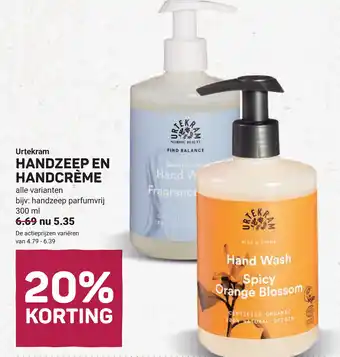 Ekoplaza Urtekram Handzeep en handcrème aanbieding