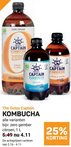 Ekoplaza The Gutsy Captain Kombucha aanbieding