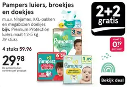 Etos Pampers luiers, broekjes en doekjes aanbieding