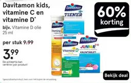 Etos Davitamon kids, vitamine C en vitamine D aanbieding