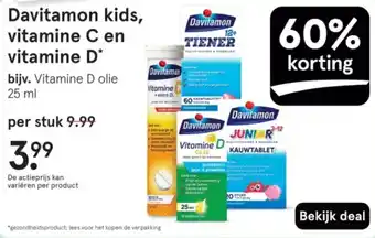 Etos Davitamon kids, vitamine C en vitamine D aanbieding