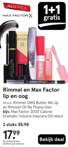 Etos Rimmel en Max Factor lip en oog aanbieding