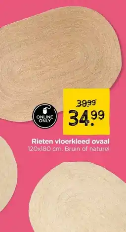 Xenos Rieten vloerkleed ovaal aanbieding