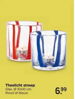 Xenos Theelicht streep Glas. aanbieding