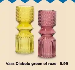 Xenos Vaas Diabolo groen of roze aanbieding