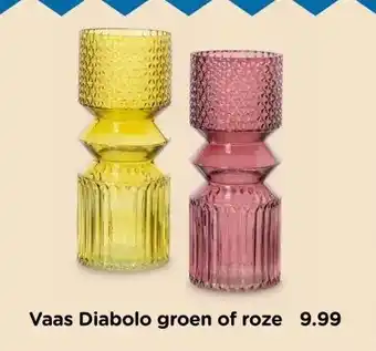 Xenos Vaas Diabolo groen of roze aanbieding