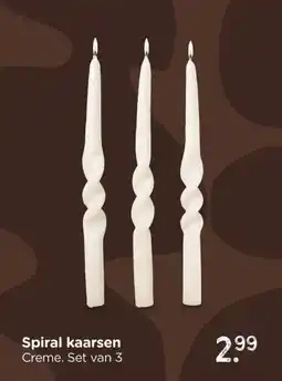 Xenos Spiral kaarsen Creme. aanbieding