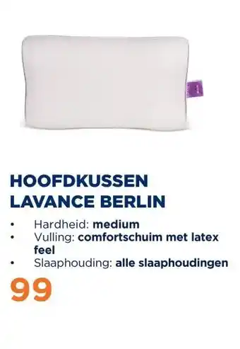 TotaalBED Hoofdkussen Lavance Berlin aanbieding