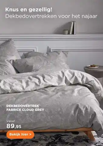 TotaalBED Dekbedovertrek Fabrice Cloud Grey 140 x 200/220 cm aanbieding