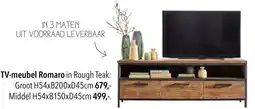 Pronto wonen TV-meubel Romaro in Rough Teak aanbieding