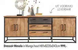 Pronto wonen Dressoir Mesola in Mango hout aanbieding