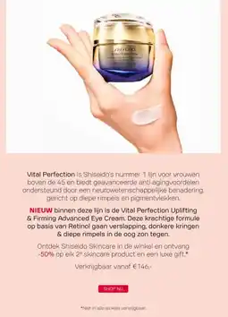 Pour Vous Shiseido Vital perfection aanbieding