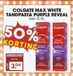 MCD Supermarkt COLGATE MAX WHITE TANDPASTA PURPLE REVEAL aanbieding