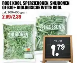 MCD Supermarkt RODE KOOL, SPERZIEBONEN, SNIJBONEN OF BIO+BIOLOGISCHE WITTE KOOL aanbieding