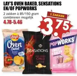 MCD Supermarkt LAY'S OVEN BAKED, SENSATIONS EN/OF POPWORKS aanbieding