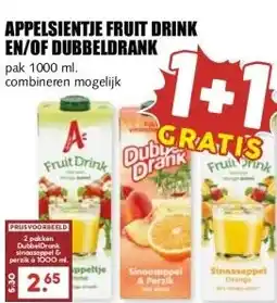 MCD Supermarkt APPELSIENTJE FRUIT DRINK EN/OF DUBBELDRANK aanbieding