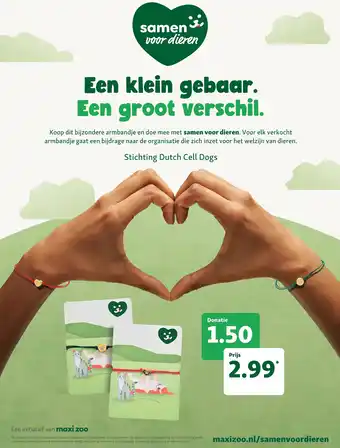 Maxi Zoo Stichting Dutch Cell Dogs armbandje aanbieding