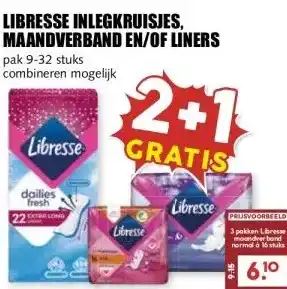 MCD Supermarkt LIBRESSE INLEGKRUISJES, MAANDVERBAND EN/OF LINERS aanbieding