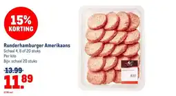Makro Runderhamburger Amerikaans aanbieding