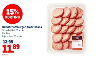 Makro Runderhamburger Amerikaans aanbieding