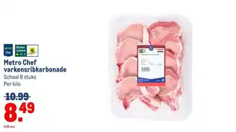 Makro Metro Chef varkensribkarbonade aanbieding